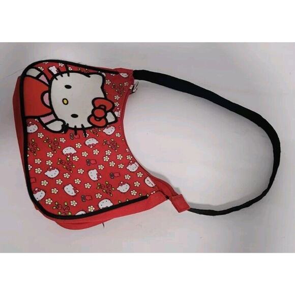 Hello Kitty Sanrio Red Handbag Purse Zip Closure - Picture 1 of 9